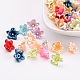 パール調アクリルビーズ  染め  花  10x5mm  穴：1mm&nbsp;X-PL129Y-1