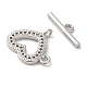 Brass Micro Pave Clear Cubic Zirconia Toggle Clasps&nbsp;KK-N254-69P-2