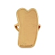 Rectangle Brass Adjustable Ring Components&nbsp;KK-Z122-18G-4