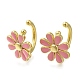 Rack Plating Flower Brass Cuff Earrings&nbsp;EJEW-H016-33G-02-1