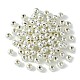 100個のccbプラスチックビーズ  ラウンド  銀  5.5~6x5mm  穴：1.8mm&nbsp;CCB-FS0001-06A-1