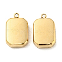 304ステンレススチールチャーム  八角形チャーム  14KGP本金メッキ  15x10x2.5mm  穴：1.6mm&nbsp;STAS-L022-185G