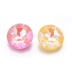 ファセットガラスはラインストーンカボションをバック指摘しました  フラットラウンド  ミックスカラー  35x11~14mm