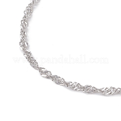 304 ステンレス シンガポール チェーン ブレスレット  ステンレス鋼色  7-1/4インチ（18.4cm）&nbsp;BJEW-JB11508