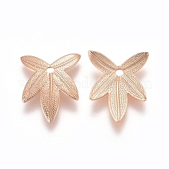秋のテーマ真鍮細線細工ペンダント  メープルリーフチャーム  ライトゴールド  14.5x11x1mm  穴：1.4mm&nbsp;LS-KK-G368-06KCG