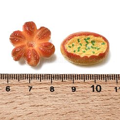 かわいい不透明樹脂製模造食品カボション  パン  ミックスカラー  14~21x19~26x8~12mm&nbsp;RESI-Z055-01
