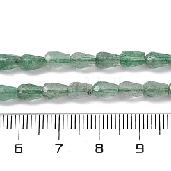 天然の緑のイチゴクォーツビーズ連売り  多面カット  ティアドロップ  5.5~8.3x4.1~4.35mm  穴：0.5mm  約30個/連  7.48インチ（19cm）&nbsp;G-C080-B04-01A
