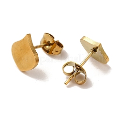 PVD真空メッキ304ステンレススチールスタッドピアス  ツイストティアドロップ  ゴールドカラー  10x8.5mm&nbsp;EJEW-Z040-08G