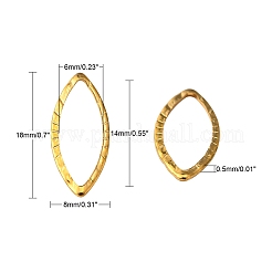 304ステンレススチールリンクリング  マーキスリンク  馬の目  ゴールドカラー  18x8x0.5mm&nbsp;STAS-G176-60G