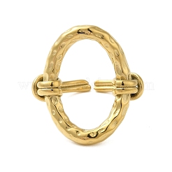 女性用304ステンレススチールカフリング  オーバル  調整可能  28x23.5mm&nbsp;RJEW-U013-03G