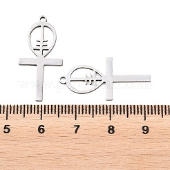 ステンレスペンダント201個  アンククロスチャーム  ステンレス鋼色  27x13x1mm  穴：1.5mm&nbsp;STAS-B135-09P