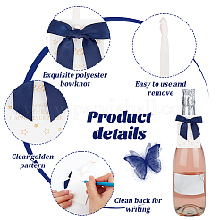30Pcs Polyester Bowknot & Paper Card Pendant Decoration&nbsp;HJEW-OC00028-03