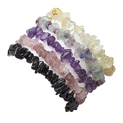 12 Constellation Natural Mixed Gemstone Chip Beaded Stretch Bracelets Sets for Women Men&nbsp;BJEW-JB10264-02