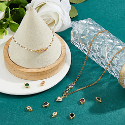12Pcs 2 Styles Brass Micro Pave Cubic Zirconia Links Connectors&nbsp;KK-HS0015-22A