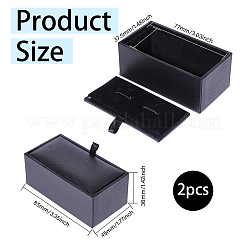ベルベットのギフト収納ボックス  カフスボタンボックス  長方形  8.5x4.5x3.6cm&nbsp;CON-WH0110-009A