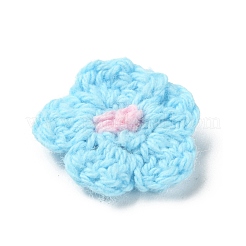 Two Tone Plum Blossom Handmade Crochet Cotton Ornament Accessories&nbsp;AJEW-WH0326-51I