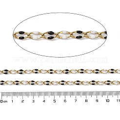 イオンプレーティング（IP）304ステンレススチールエナメルリンクチェーン  スプールで  ハンダ付け  ミックスカラー  9x3.8x2mm&nbsp;CHS-H027-01G-07