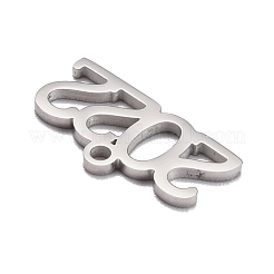 変色しない304ステンレススチールペンダント  数2022  ステンレス鋼色  10.5x20x1.4mm  穴：1.8mm&nbsp;STAS-C032-12P