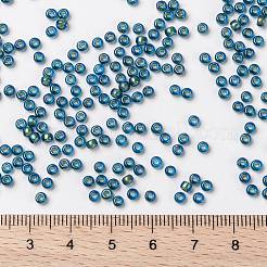 MIYUKIラウンドロカイユビーズ  日本製シードビーズ  派手な裏地  （rr3743)ファンシーライニングアクアグリーン  15/0  1.5mm  穴：0.7mm  約5555個/10g&nbsp;X-SEED-G009-RR3743