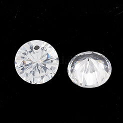 キュービックジルコニアチャーム  多面カット  フラットラウンド  透明  6x3.5mm  穴：0.8mm&nbsp;ZIRC-N033-B-09