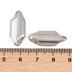 201ステンレススチールコネクタチャーム  ステンレス鋼色  変色しない  オーバル  23.7x10x4mm  穴：2.5mm&nbsp;STAS-F339-07D-P