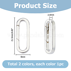 2Pcs 925 Sterling Silver Spring Gate Rings&nbsp;STER-HS0001-28S