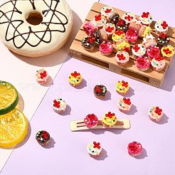 40Pcs 5 Colors Resin Strawberry Cake Ornament&nbsp;DJEW-CJ0001-20