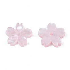 不透明なアクリルビーズ  さくら  ピンク  10.5x11x2mm  穴：1.2mm&nbsp;X-SACR-S273-31F
