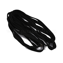 フラットポリエステル弾性コード/バンド  ウェビング衣類縫製アクセサリー  ブラック  11mm&nbsp;EC-WH0006-05