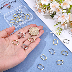 10ペア2色の真鍮製フープピアス  オーバル  ミックスカラー  16x12x2mm  ピン：1mm  5pairs / color&nbsp;EJEW-BBC0002-36