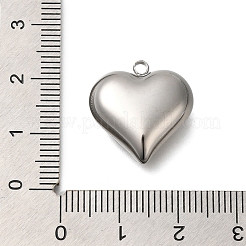 変色防止304ステンレススチールペンダント  ハートチャーム  ステンレス鋼色  24.5x23x9.5mm  穴：2.5mm&nbsp;STAS-H225-02B-P