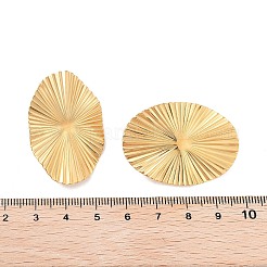 イオンプレーティング（IP）304ステンレススチールスタッドピアス金具  18KGP本金メッキ  オーバル  39.5x27.5mm  穴：3mm  ピン：10x0.5mm&nbsp;STAS-P357-01B-G