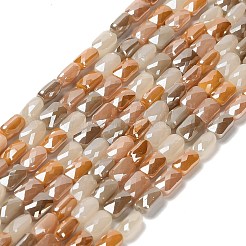 電気メッキガラスビーズセット  多面カット  長方形  ミックスカラー  7x4.5x3.5mm  穴：1mm  約30個/連  8.35''（21.2センチメートル）&nbsp;EGLA-P065-02A
