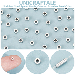 304ステンレススチールスペーサービーズ  コラム  ステンレス鋼色  2x3mm  穴：1.5mm  200個/箱&nbsp;STAS-UN0008-23P