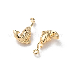 真鍮チャーム  3D金魚チャーム  18KGP本金メッキ  17x11x5mm  穴：1.3mm&nbsp;KK-P355-26G