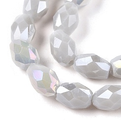 Opaque Solid Color Electroplate Glass Beads Strands&nbsp;EGLA-N013-P4mm-B05