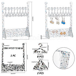 透明アクリルイヤリングディスプレイスタンド  スパンコール  コートハンガー形状  透明  完成品：12x6x15cm  穴：2mm  約11個/セット  1セット&nbsp;EDIS-PH0001-27A