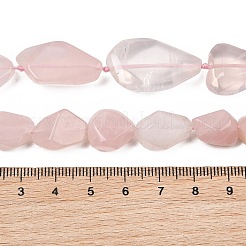 天然石ローズクォーツビーズ連売り  ナゲット  12~26x10~18x5~15mm  穴：1mm  約18~26個/連  16.14~16.54''（41~42センチメートル）&nbsp;GG-CBA3D9B-11