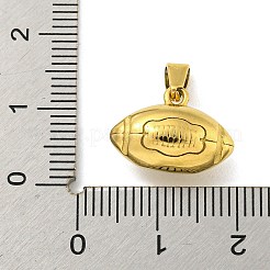 イオンプレーティング（IP）304ステンレスペンダント  ラグビーチャーム  ゴールドカラー  11x16x7mm  穴：6x2.5mm&nbsp;STAS-R231-11G
