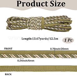 ポリエステルリボン  ソファクッションアクセサリー  淡い茶色  3/4インチ（20mm）  約13.67ヤード（12.5m）/ pc&nbsp;OCOR-CY0004-71B