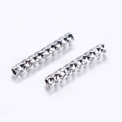 真鍮製チューブビーズ  チューブ  多面カット  ミックスカラー  10x1.5mm  穴：0.8mm&nbsp;KK-K197-39