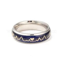 Non-Tarnish Heart Beat Mood Ring&nbsp;RJEW-L058-02P