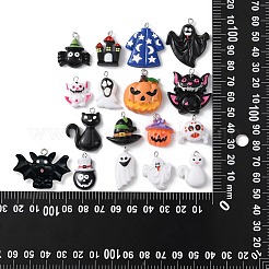 34Pcs 17 Styles Opaque Resin Pendants&nbsp;RESI-CJ0003-05