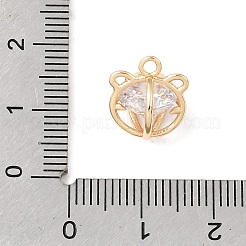 真鍮マイクロパヴェクリアキュービックジルコニアチャーム  豚のチャーム  18KGP本金メッキ  12x11x11mm  穴：1.6mm&nbsp;KK-N290-13G