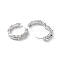 Brass Micro Pave Cubic Zirconia Hoop Earrings&nbsp;EJEW-P259-02P