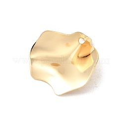真鍮製チャーム  ニッケルフリー  葉  18KGP本金メッキ  21.5x20x1mm  穴：1.6mm&nbsp;LS-KK-P340-03B-G