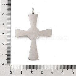 レトロな304ステンレススチールの大きなペンダント  クロスチャーム  アンティークシルバー  52.5x36x7mm  穴：4.5mm&nbsp;STAS-I205-12AS