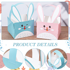Rabbit Paper Storage Gift Boxes with Handle&nbsp;CON-WH0095-40