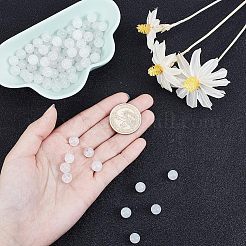 天然石ホワイトジェイドラウンドビーズ連売り  8mm  穴：1mm  100個/箱&nbsp;G-OC0001-09