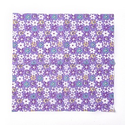 プリントコットン生地  パッチワーク用  パッチワークにティッシュを縫う  キルティング  花柄/水玉模様/タータンチェック/ストライプ柄  パープル  25x24cm  7枚/セット。&nbsp;AJEW-WH0021-62A